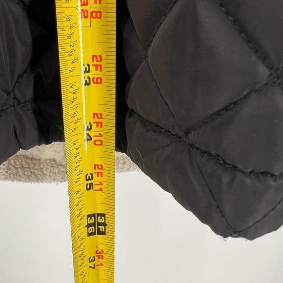 St John’s Bay quilted 1X mid length coat black plus gold outdoor winter fall - Picture 10 of 11